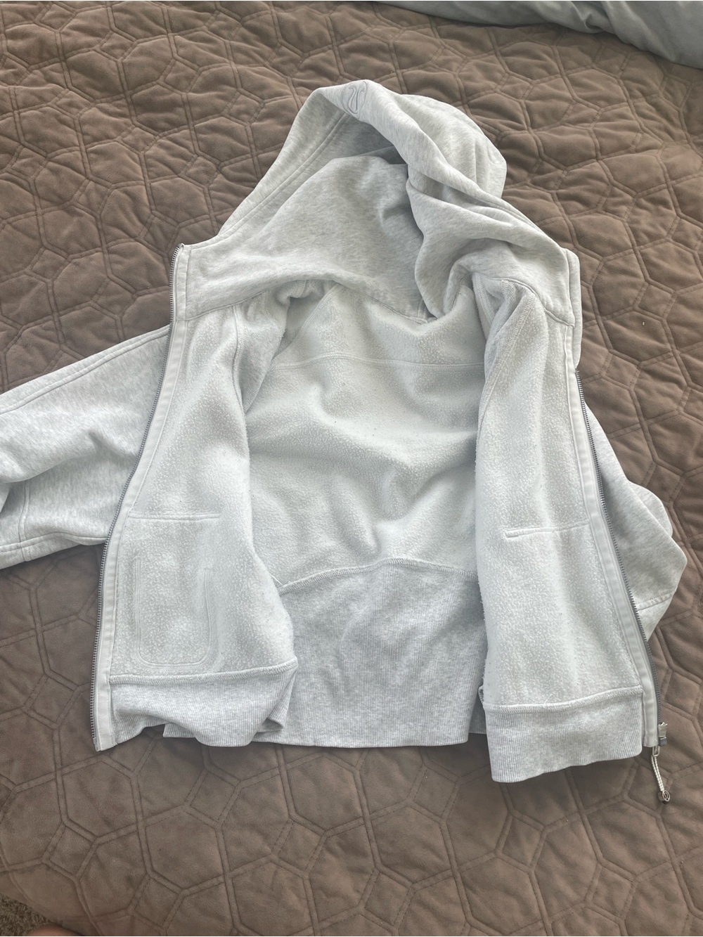 Lululemon Oversized Full Zip Scuba Hoodie M/L Ultralight Heathered Core Grey - Picture 7 of 7